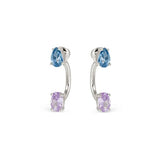 Nomination Colour Wave Aurora Edition Stud Earrings with Jackets, Sterling Silver CZ