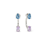 Nomination Colour Wave Aurora Edition Stud Earrings with Jackets, Sterling Silver CZ