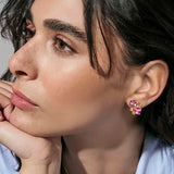 Nomination Colour Wave Aurora Edition Cluster Stud Earrings, Sterling Silver Gold Plated CZ
