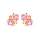 Nomination Colour Wave Aurora Edition Cluster Stud Earrings, Sterling Silver Gold Plated CZ