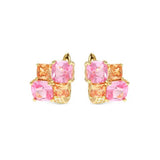 Nomination Colour Wave Aurora Edition Cluster Stud Earrings, Sterling Silver Gold Plated CZ