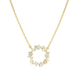 Nomination Colour Wave Lavish Circle Necklace, Sterling Silver Gold Plated CZ