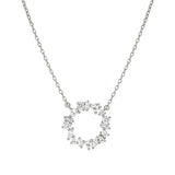Nomination Colour Wave Lavish Circle Necklace, Sterling Silver CZ