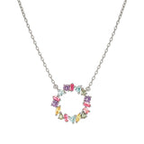Nomination Colour Wave Lavish Circle Necklace, Sterling Silver Multi CZ