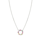 Nomination Colour Wave Lavish Circle Necklace, Sterling Silver Multi CZ