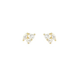 Nomination Colour Wave Lavish Stud Earrings, Sterling Silver Gold Plated CZ
