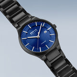 Bering Solar Titanium Blue Black 39mm Case Watch