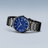 Bering Solar Titanium Blue Black 39mm Case Watch