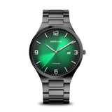 Bering Titanium Green Black 40mm Case Watch