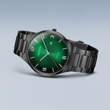 Bering Titanium Green Black 40mm Case Watch