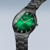 Bering Titanium Green Black 40mm Case Watch