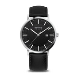 Bering Solar Black Silver 39mm Case Watch