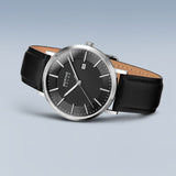 Bering Solar Black Silver 39mm Case Watch