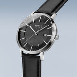 Bering Solar Black Silver 39mm Case Watch