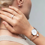 Bering Arctic Symphony Rose Gold Black Ceramic Double Stud Earrings SALE