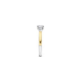 Ti Sento Sterling Silver Classic Tripe CZ Ring Golden 7mm