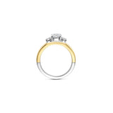 Ti Sento Sterling Silver Classic Tripe CZ Ring Golden 7mm