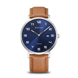 Bering Titanium Blue Tan 40mm Case Watch