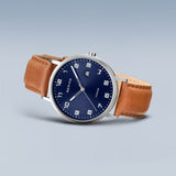 Bering Titanium Blue Tan 40mm Case Watch