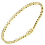 18ct Yellow Gold Diamond Bezel Set Tennis Bracelet 1.00ct