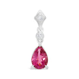 18ct White Gold Pink Tourmaline Diamond Pear Shape Pendant