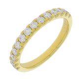 18ct Yellow Gold Diamond Scallop Set Band Ring 0.50ct