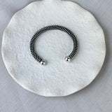 Sterling Silver Twisted Wrap Oxidised Torque Bangle