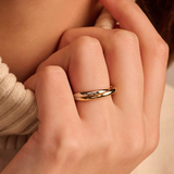 Ti Sento Sterling Silver Crossover Ring Golden 5mm