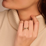 Ti Sento Sterling Silver Crossover Ring Golden 5mm