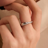 Ti Sento Sterling Silver Crossover CZ Ring 5mm