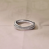 Ti Sento Sterling Silver Crossover CZ Ring 5mm