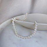 9ct White Gold Akoya Pearl Row Necklace 6.5-7mm