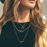 Scream Pretty Mixed Metal Long Link Carabiner Gold Curb Chain Necklace