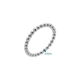 Dew Sterling Silver Beaded Band Ring 2.5mm