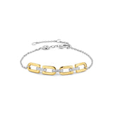 Ti Sento Signature Link Gold Plated CZ Bracelet