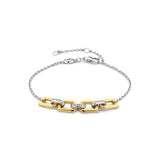 Ti Sento Signature Link Gold Plated CZ Bracelet