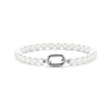 Ti Sento Sterling Silver Pearl Elongated Clasp Bracelet 6mm