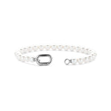 Ti Sento Sterling Silver Pearl Elongated Clasp Bracelet 6mm