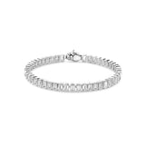Ti Sento Sterling Silver Baguette Tennis CZ Bracelet