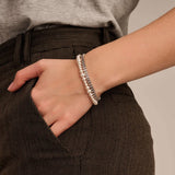 Ti Sento Sterling Silver Baguette Tennis CZ Bracelet
