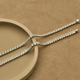 Ti Sento Sterling Silver Baguette Tennis CZ Bracelet