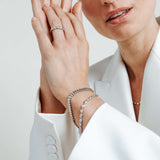 Ti Sento Sterling Silver Baguette Tennis CZ Bracelet
