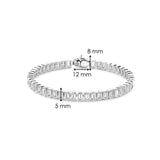Ti Sento Sterling Silver Baguette Tennis CZ Bracelet