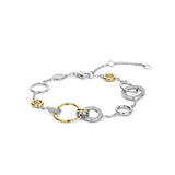Ti Sento Sterling Silver Connected Circle Infinity Bracelet Golden
