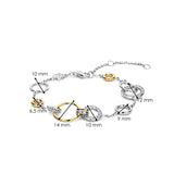 Ti Sento Sterling Silver Connected Circle Infinity Bracelet Golden