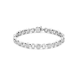 Ti Sento Alternating Chain Link Round CZ Bracelet