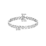 Ti Sento Alternating Chain Link Round CZ Bracelet