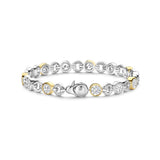 Ti Sento Sterling Silver Round Zirconia Bracelet Golden 6mm
