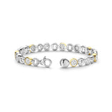 Ti Sento Sterling Silver Round Zirconia Bracelet Golden 6mm