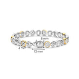 Ti Sento Sterling Silver Round Zirconia Bracelet Golden 6mm